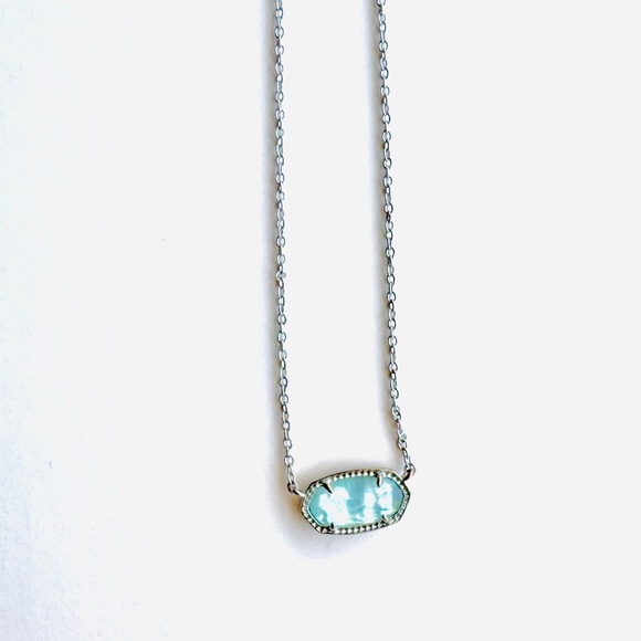 Kendra Scott Elisa pendant necklace light blue in silver tone - Picture 4 of 5